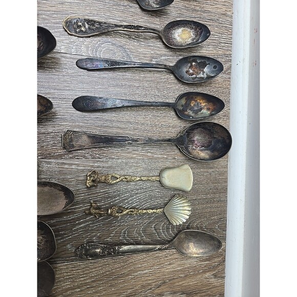 Lot of 44 Vintage Antique Silverplate Flatware Spoons Forks Crafting Silverware - Picture 10 of 16